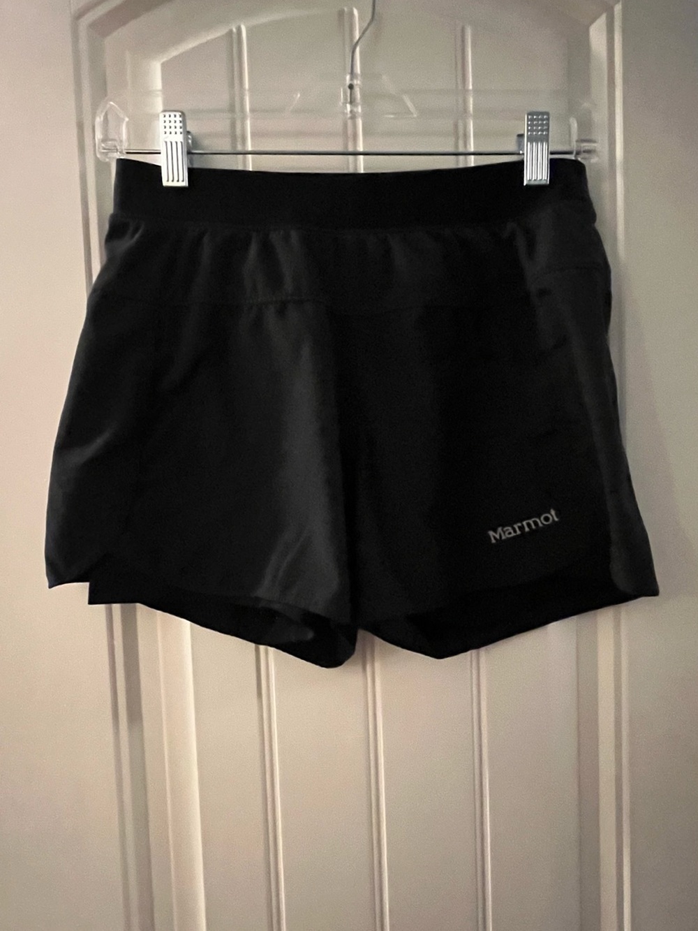 Marmot Black Athletic Shorts with Inner Liner, size Small